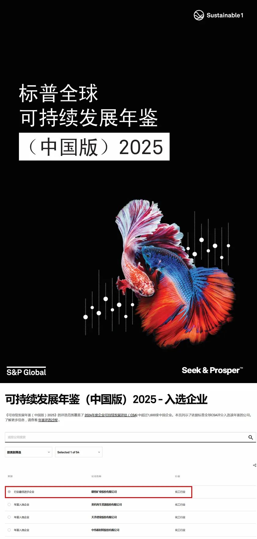 九游会集团矿业荣登CSA“最佳进取企业”榜单，入选可持续发展年鉴2025